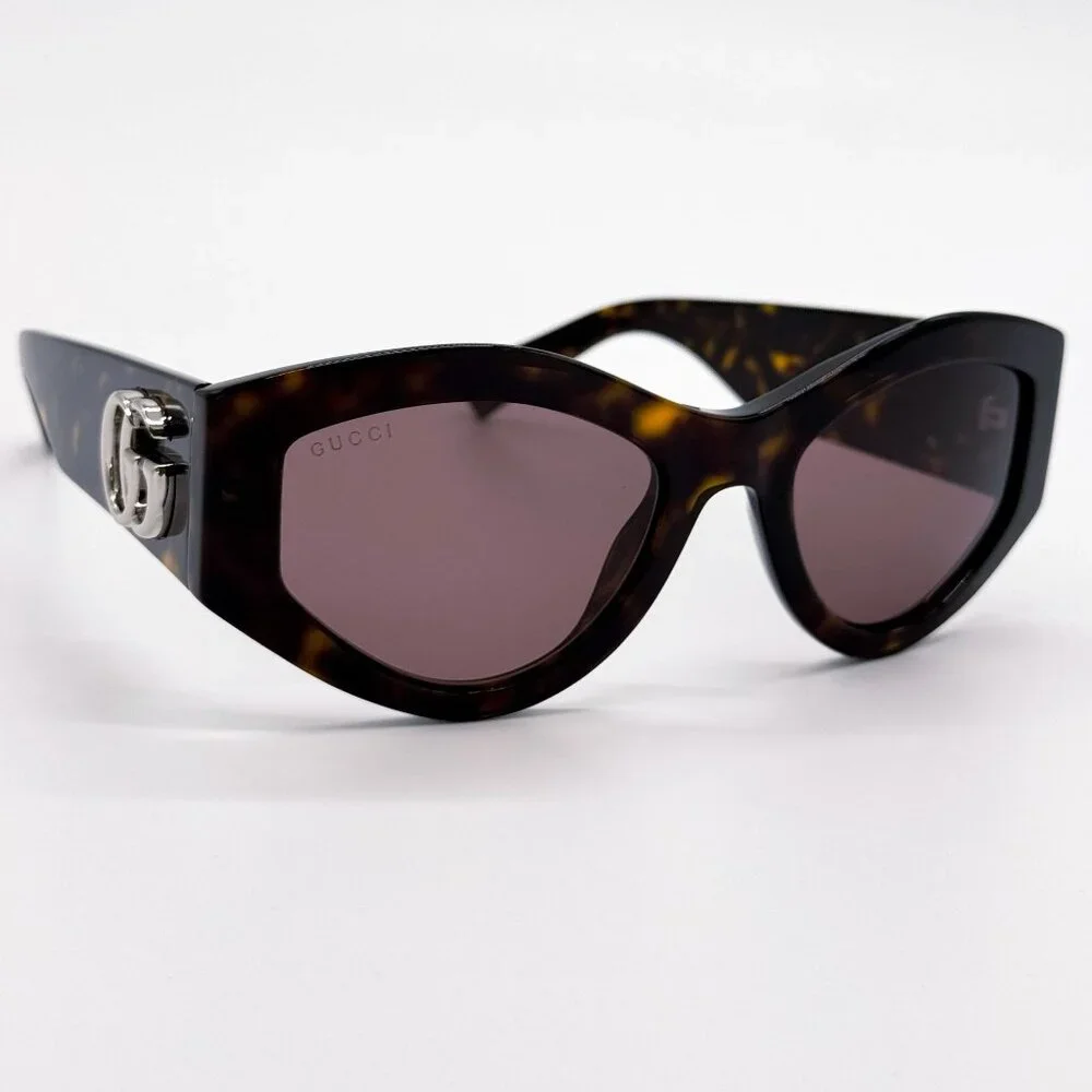 NEW GUCCI SUNGLASSES HAVANA BROWN WOMEN CAT EYE EYEWEAR GUCCI GG1951S 002 - Picture 8 of 11